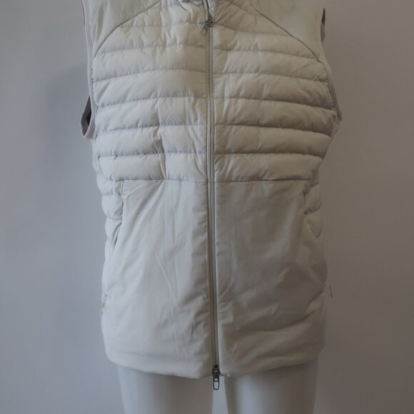 Mens Lululemon (Item -82) Off-White Full Zip Polyester Quilted Puffer Vest M - Picture 6 of 10